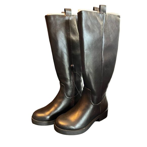 Universal Threads Black Calf High Black Booties Size 5 NWOT - Picture 1 of 4